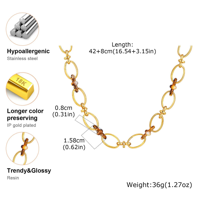 Double Oval Chain Link Drop Earrings 8