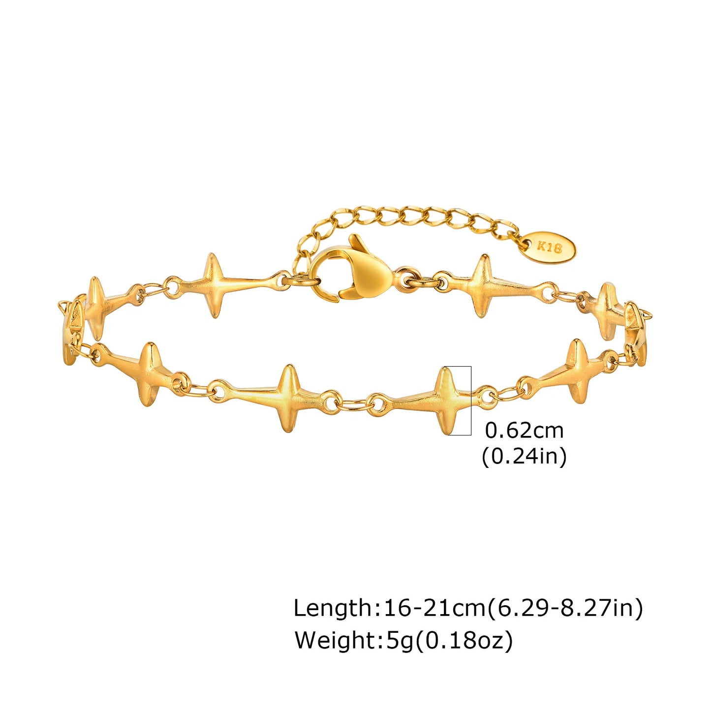 Polished Stainless Steel Chain Bracelet 7