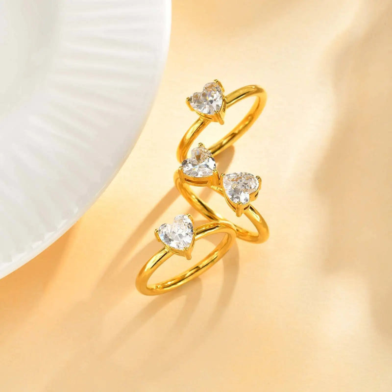 Stackable Stainless Steel Flower Clover Ring Set 5