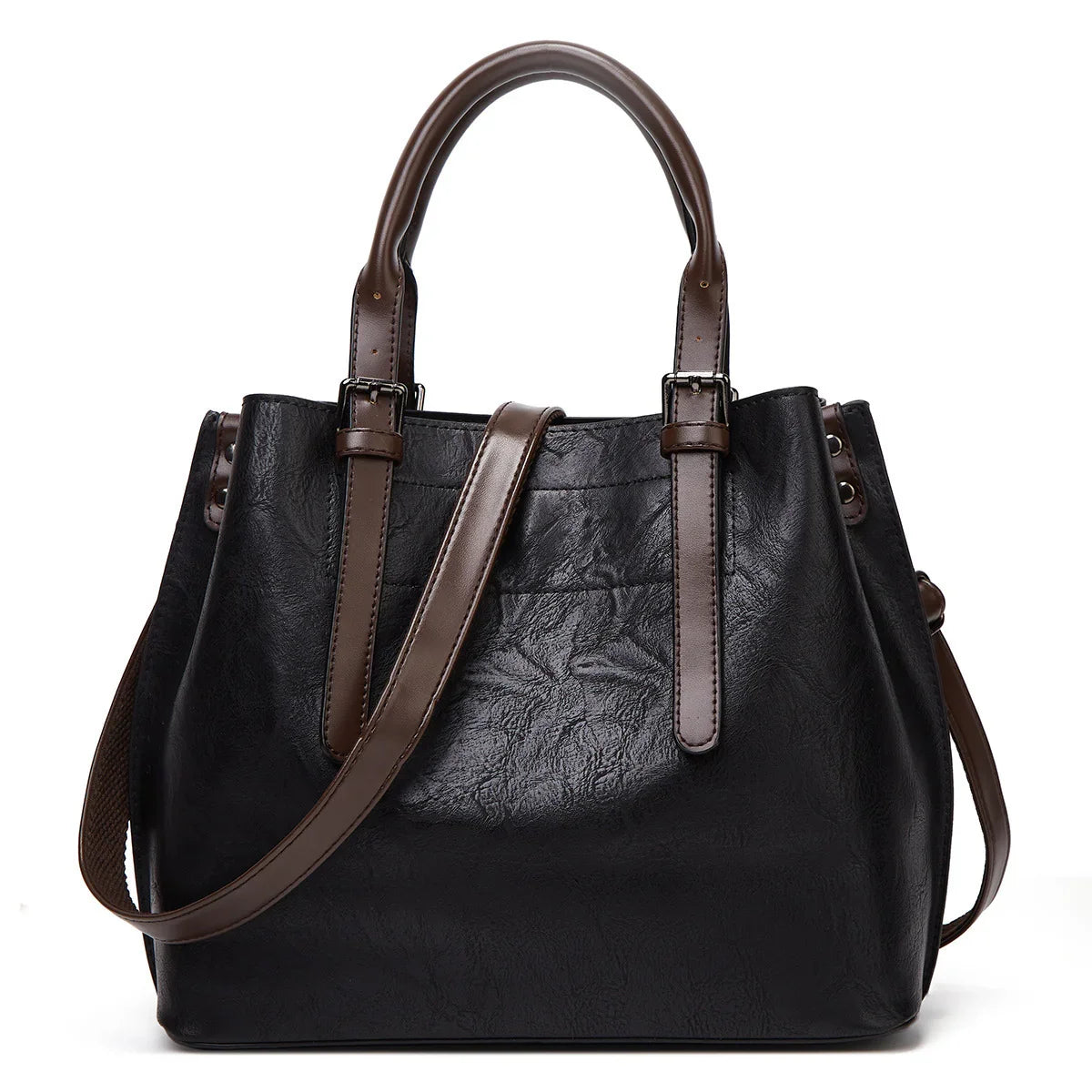 Calenvi Lumière Bag - Glossy Patent Leather Tote with Gold Hardware