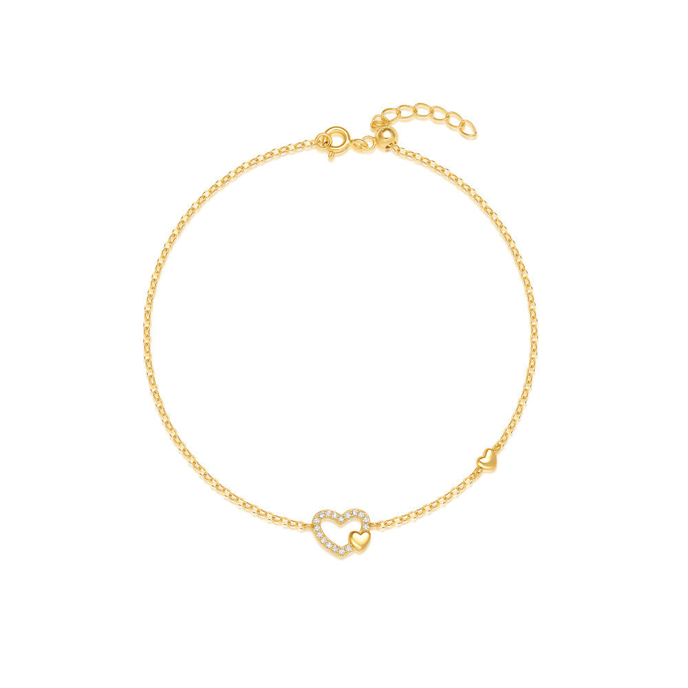 Calenvi™ 925 Silver Heart Bracelet – Minimalist & Elegant