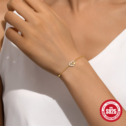 Calenvi Sterling Silver Heart Bracelet