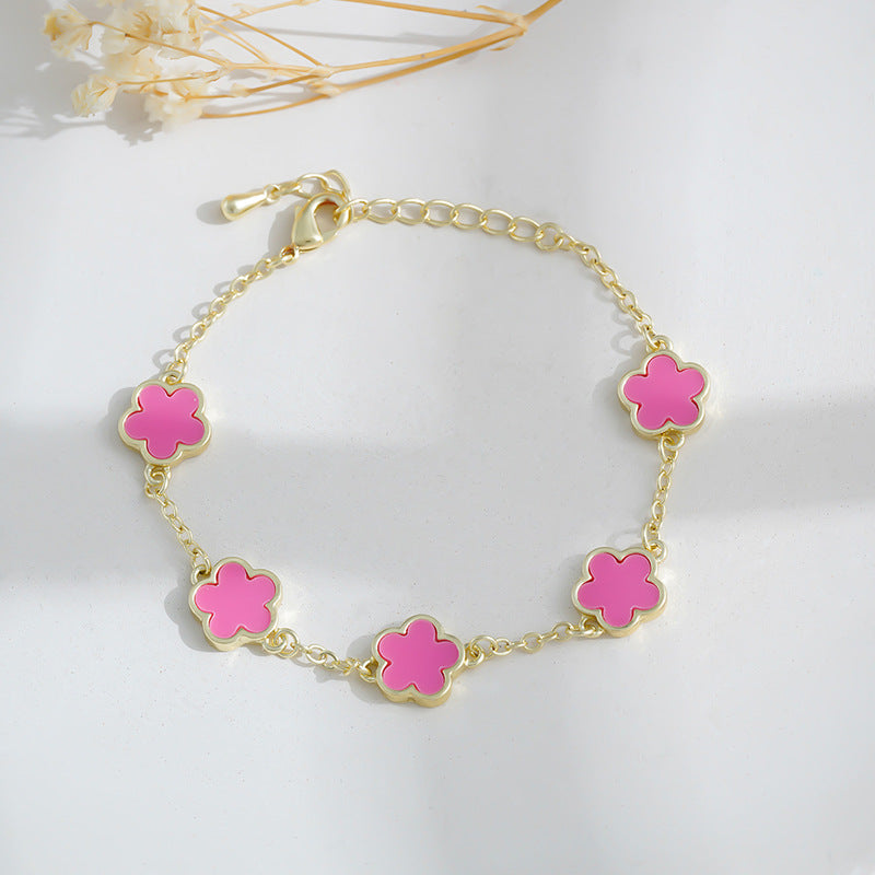 Calenvi™ Five-Petal Flower Bracelet – 18K Gold Plated