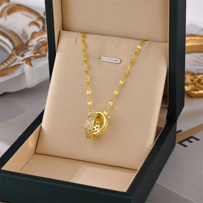 Calenvi Double Ring Necklace