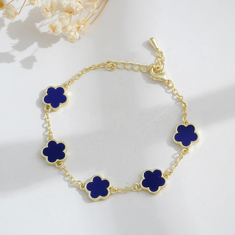 Calenvi™ Five-Petal Flower Bracelet – 18K Gold Plated