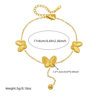 Calenvi Stainless Steel Butterfly Jewelry Set