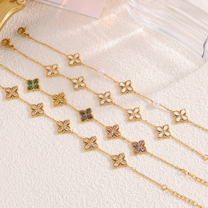 Calenvi Zircon Lucky Clover Bracelet