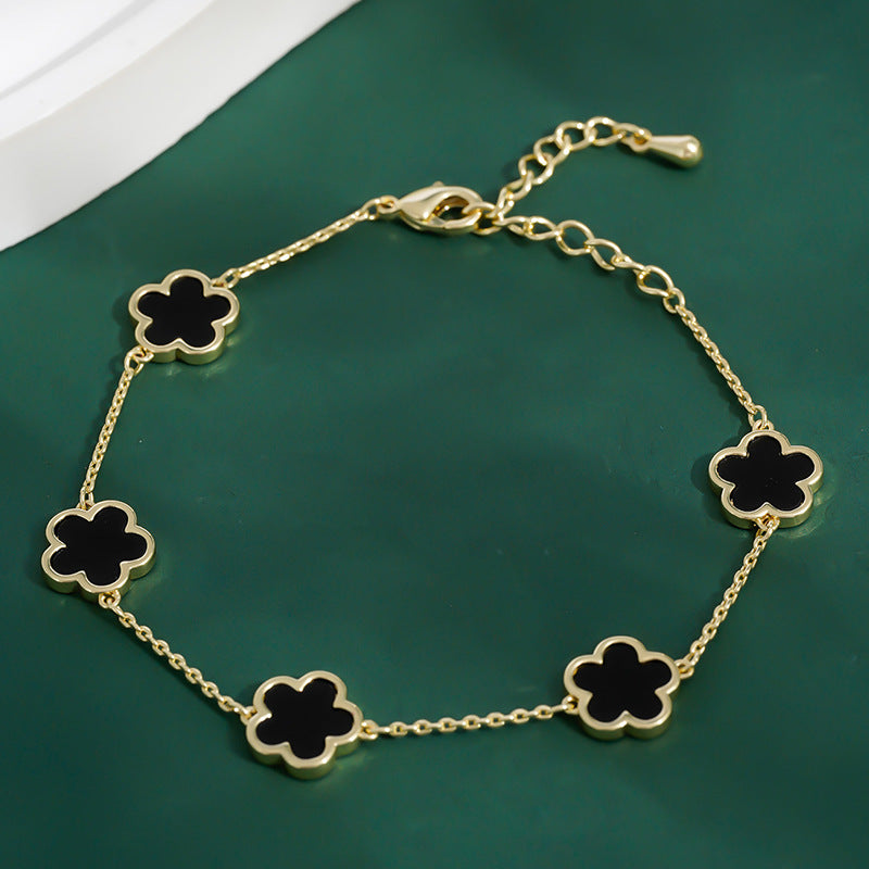Calenvi™ Five-Petal Flower Bracelet – 18K Gold Plated