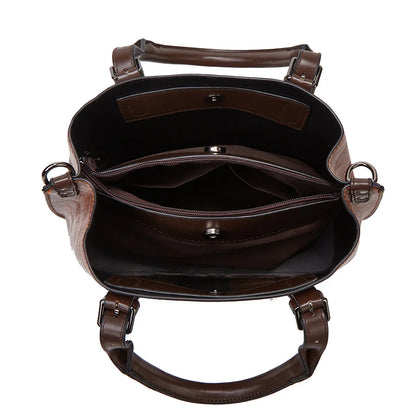 Calenvi Lumière Bag - Glossy Patent Leather Tote with Gold Hardware