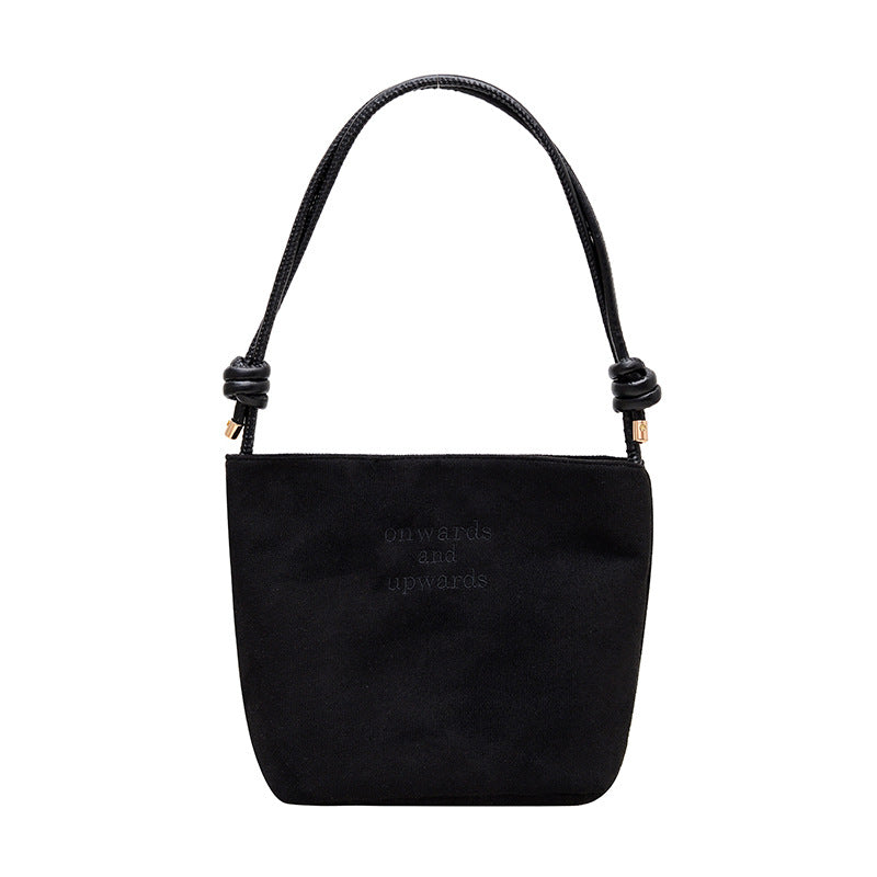 Calenvi Urban Minimalist Suede Bucket Shoulder Bag