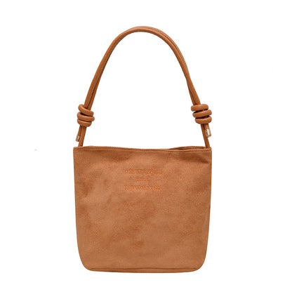 Calenvi Urban Minimalist Suede Bucket Shoulder Bag