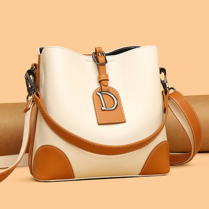 Calenvi Retro Leather Bucket Crossbody Bag