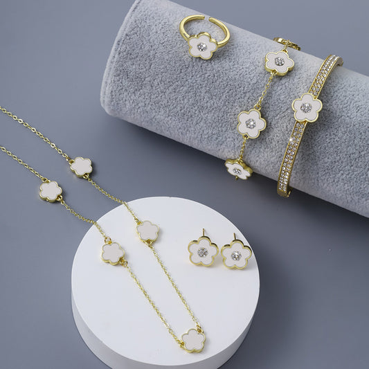 Calenvi 5-Piece Lucky Clover Jewelry Set