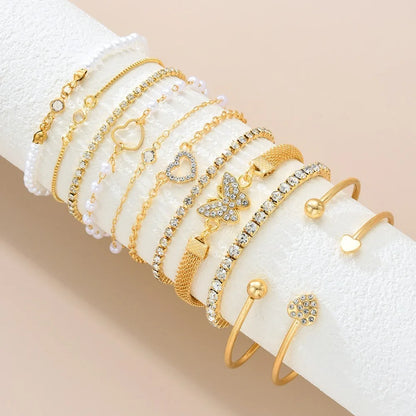 Butterfly Heart-Shaped Bracelet Set 1