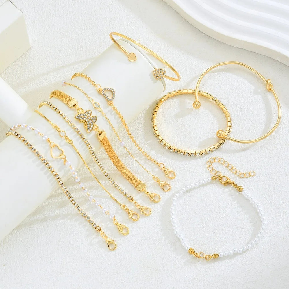 Butterfly Heart-Shaped Bracelet Set 2
