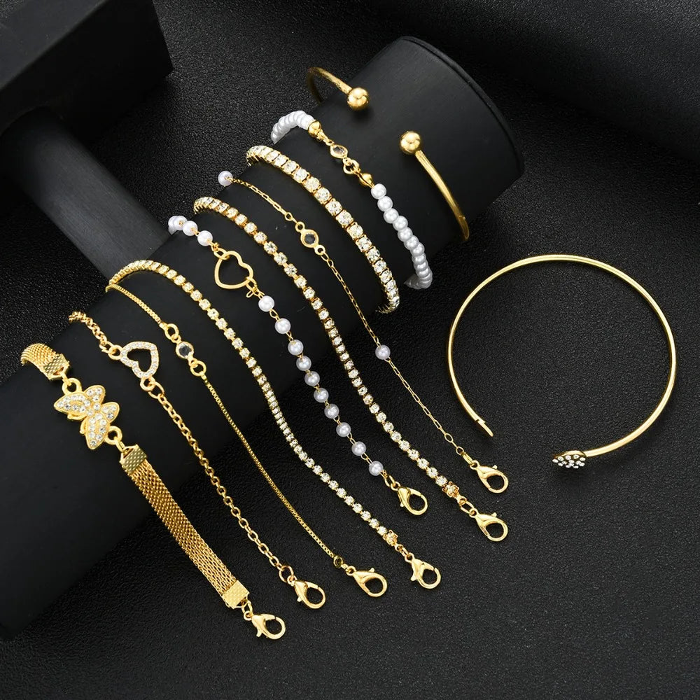 Butterfly Heart-Shaped Bracelet Set 3