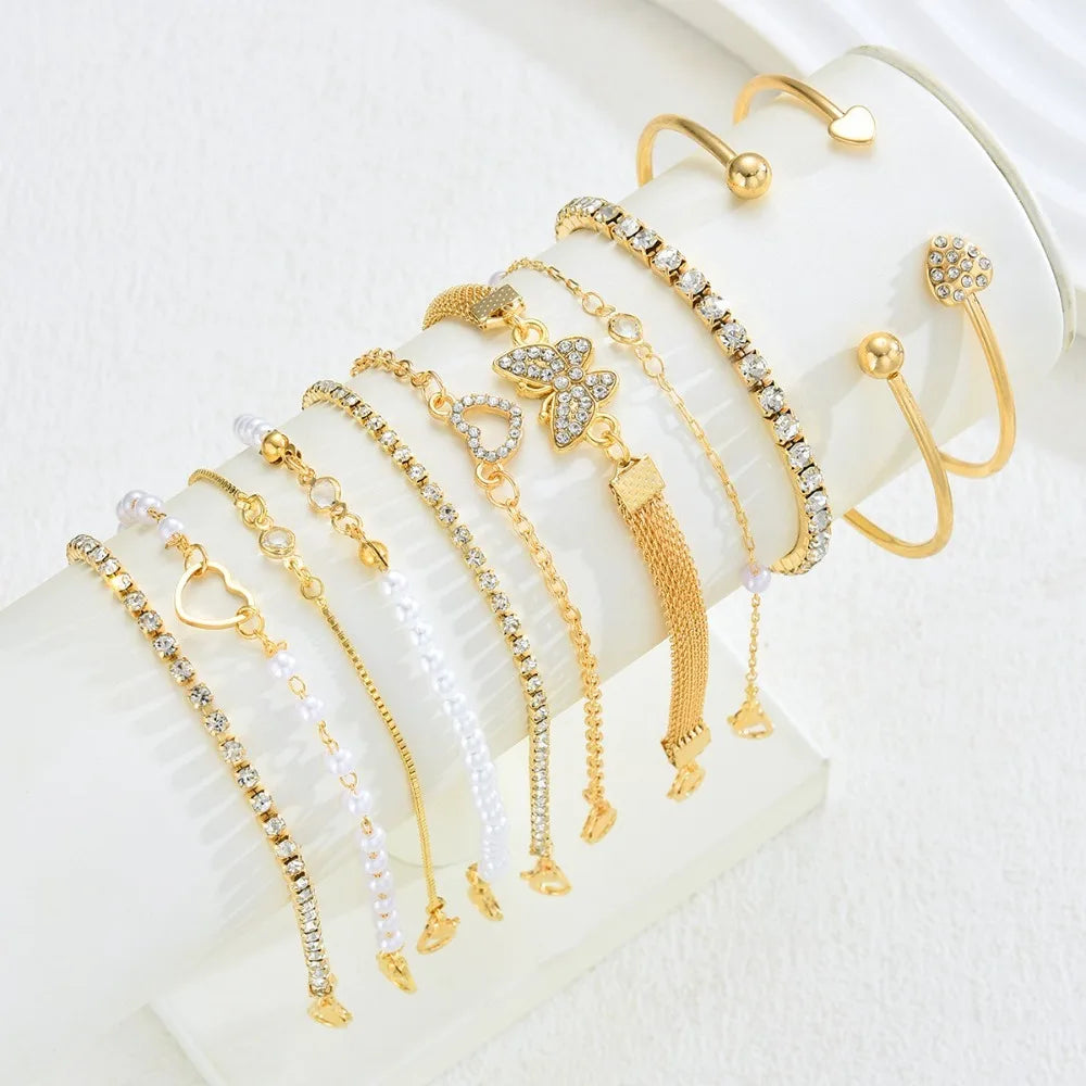 Butterfly Heart-Shaped Bracelet Set 4
