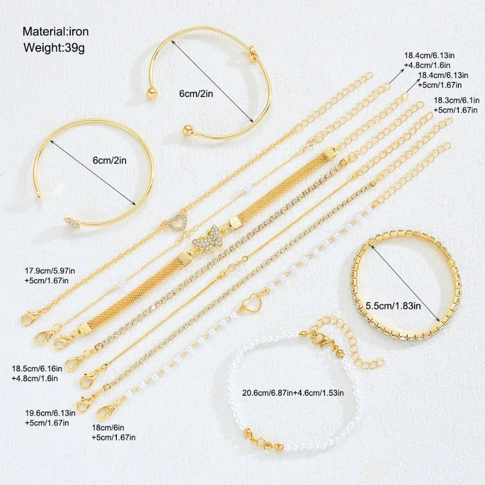 Butterfly Heart-Shaped Bracelet Set 5