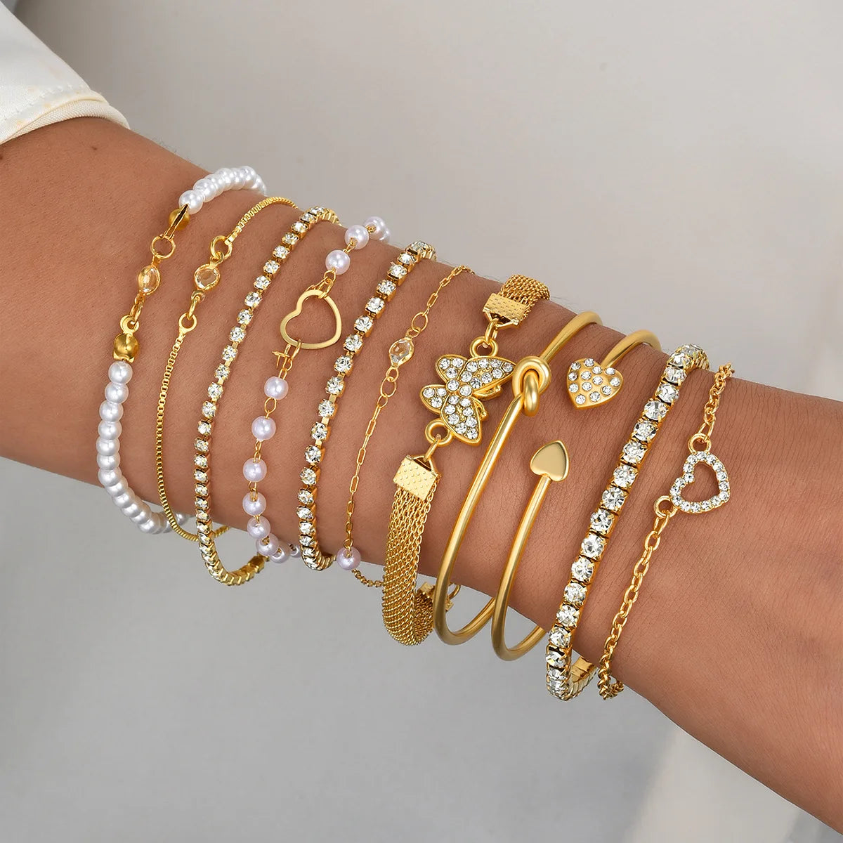 Butterfly Heart-Shaped Bracelet Set 6