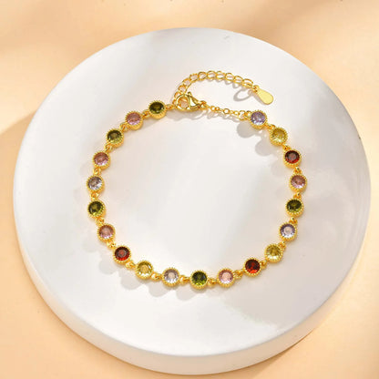 Colorful CZ Stone Beads Bracelet 1