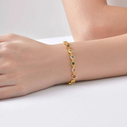 Colorful CZ Stone Beads Bracelet 2