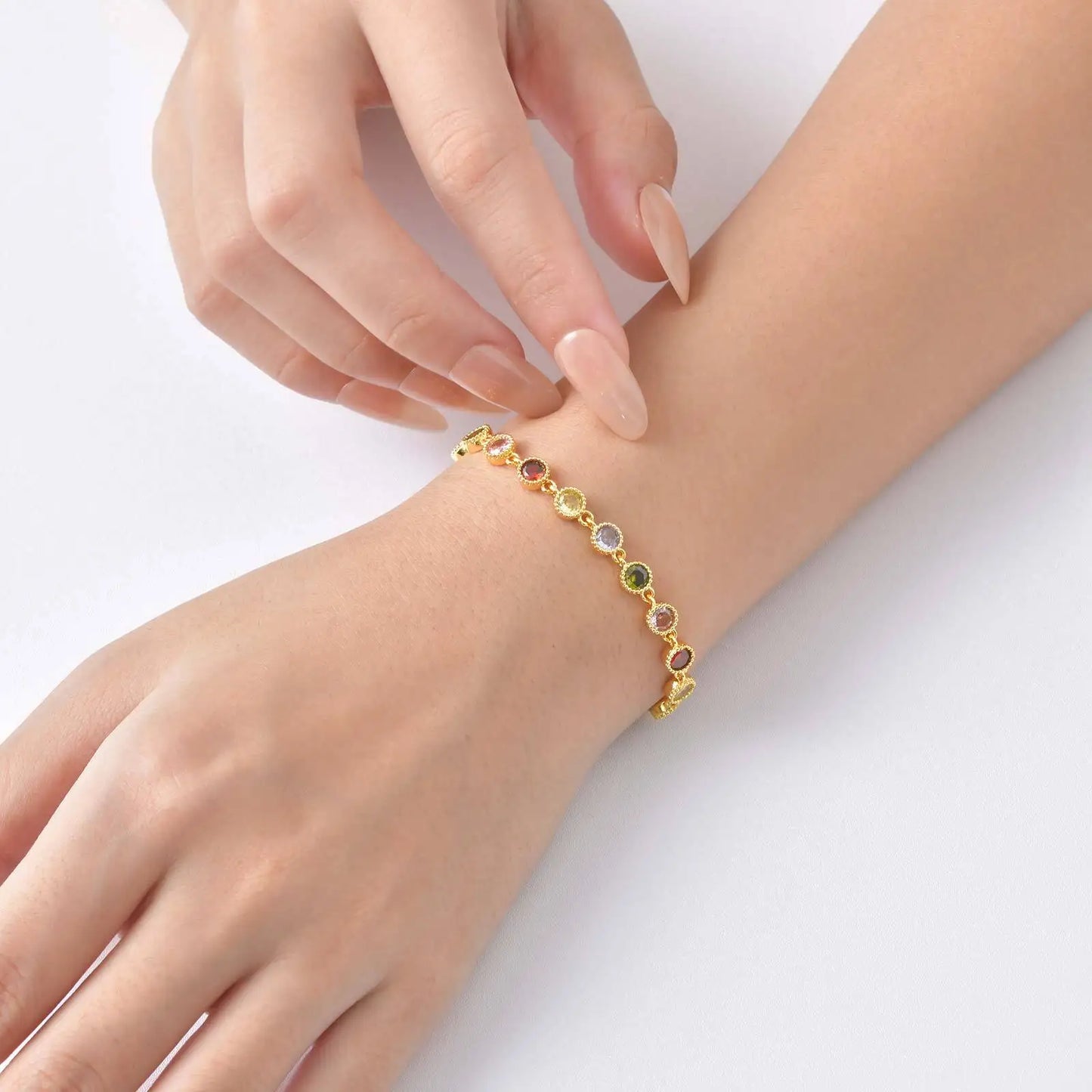 Colorful CZ Stone Beads Bracelet 3