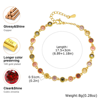 Colorful CZ Stone Beads Bracelet 4