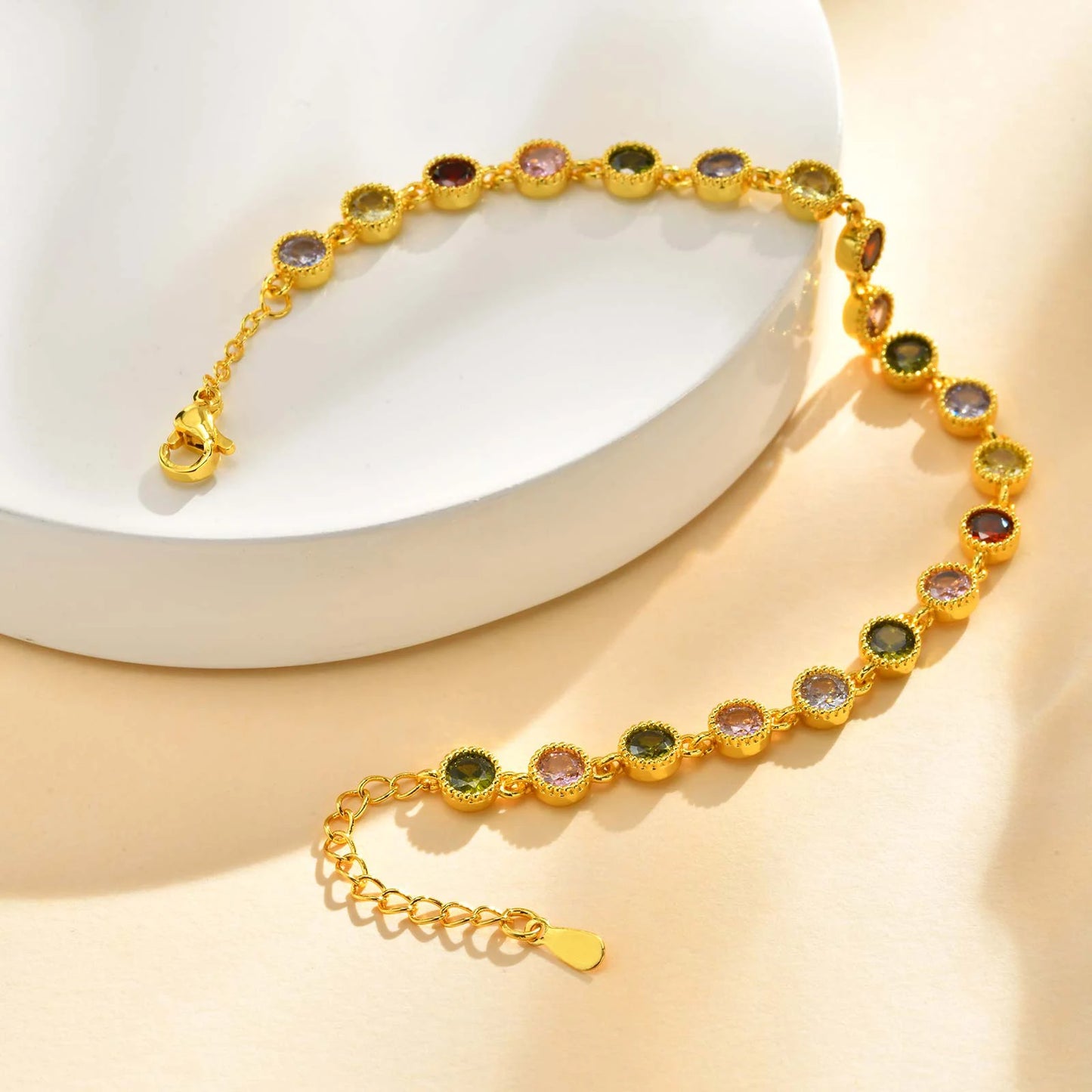 Colorful CZ Stone Beads Bracelet 5