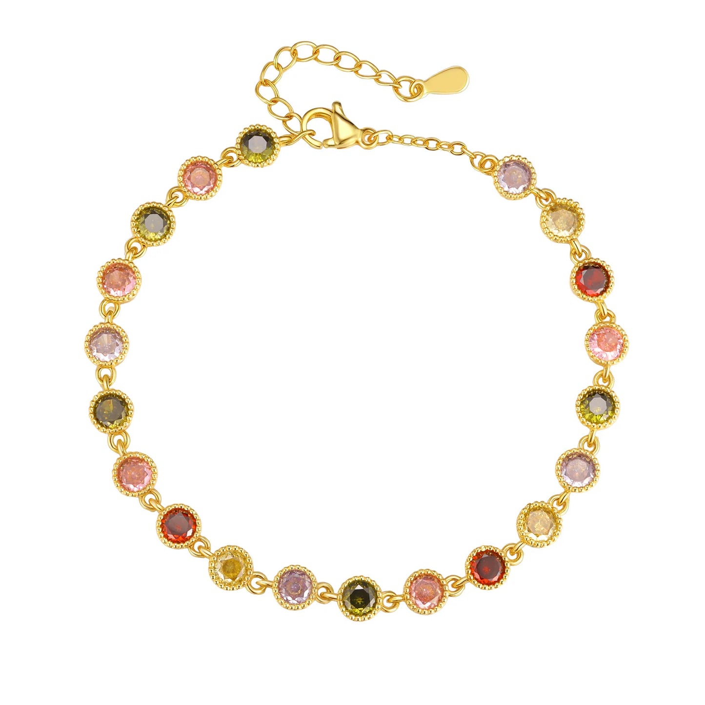 Colorful CZ Stone Beads Bracelet 6
