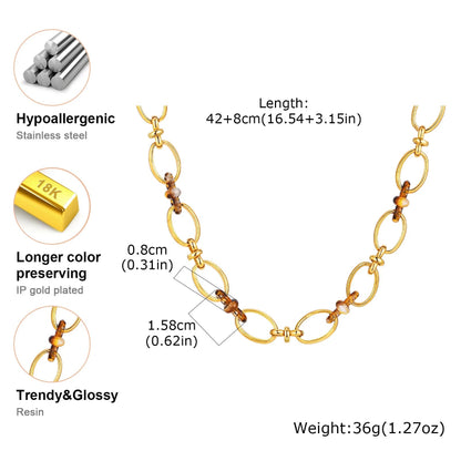 Double Oval Chain Link Drop Earrings 8