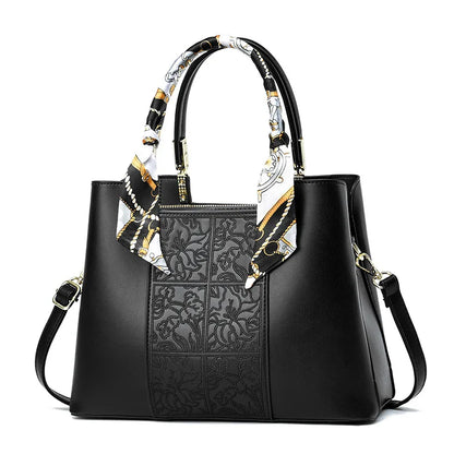 Embroidered Vegan Leather Tote Bag 3