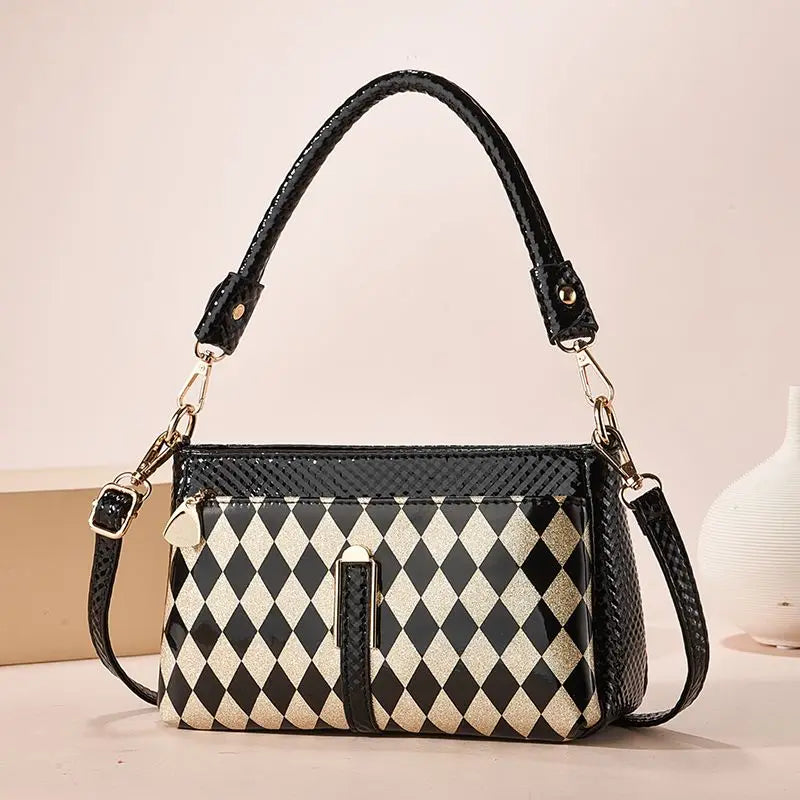 Layered Vegan Leather Shoulder Bag 16