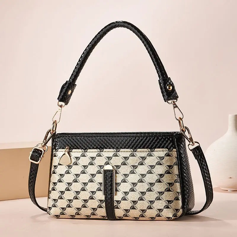 Layered Vegan Leather Shoulder Bag 3