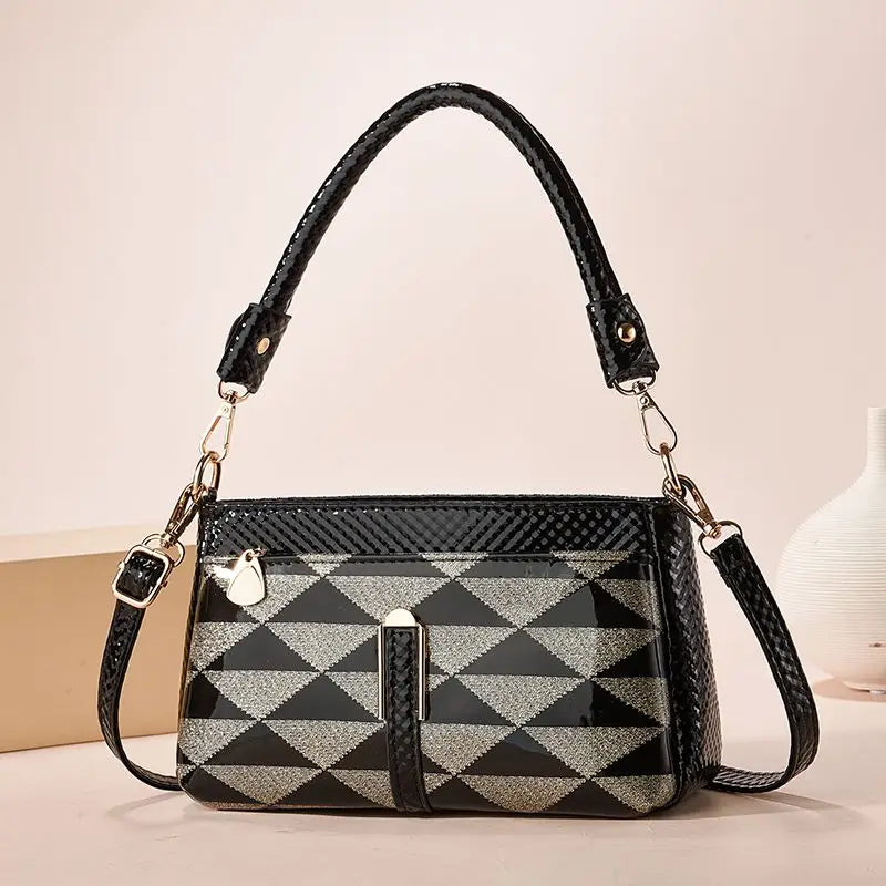 Layered Vegan Leather Shoulder Bag 8