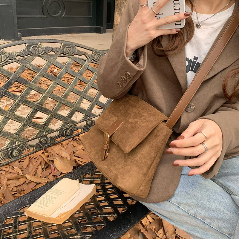 Calenvi Everyday PU Suede Crossbody Bag