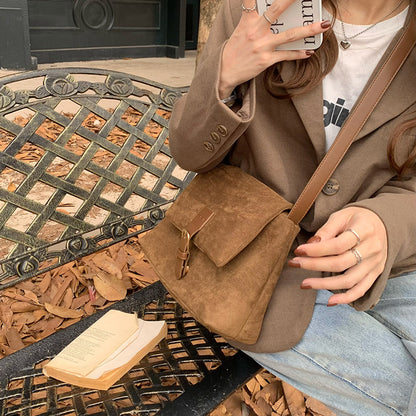 Calenvi Everyday PU Suede Crossbody Bag