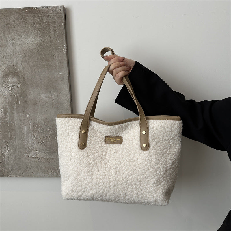 Calenvi Lamb Wool Tote Bag