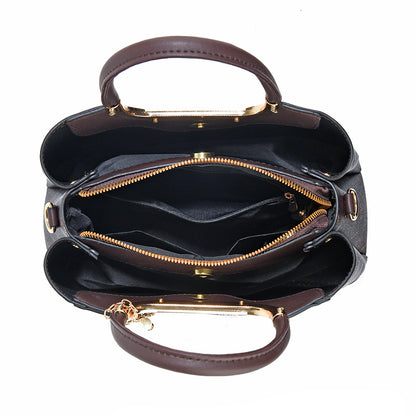 Elegant Vegan Leather Printed Shoulder Bag with Crossbody Strap