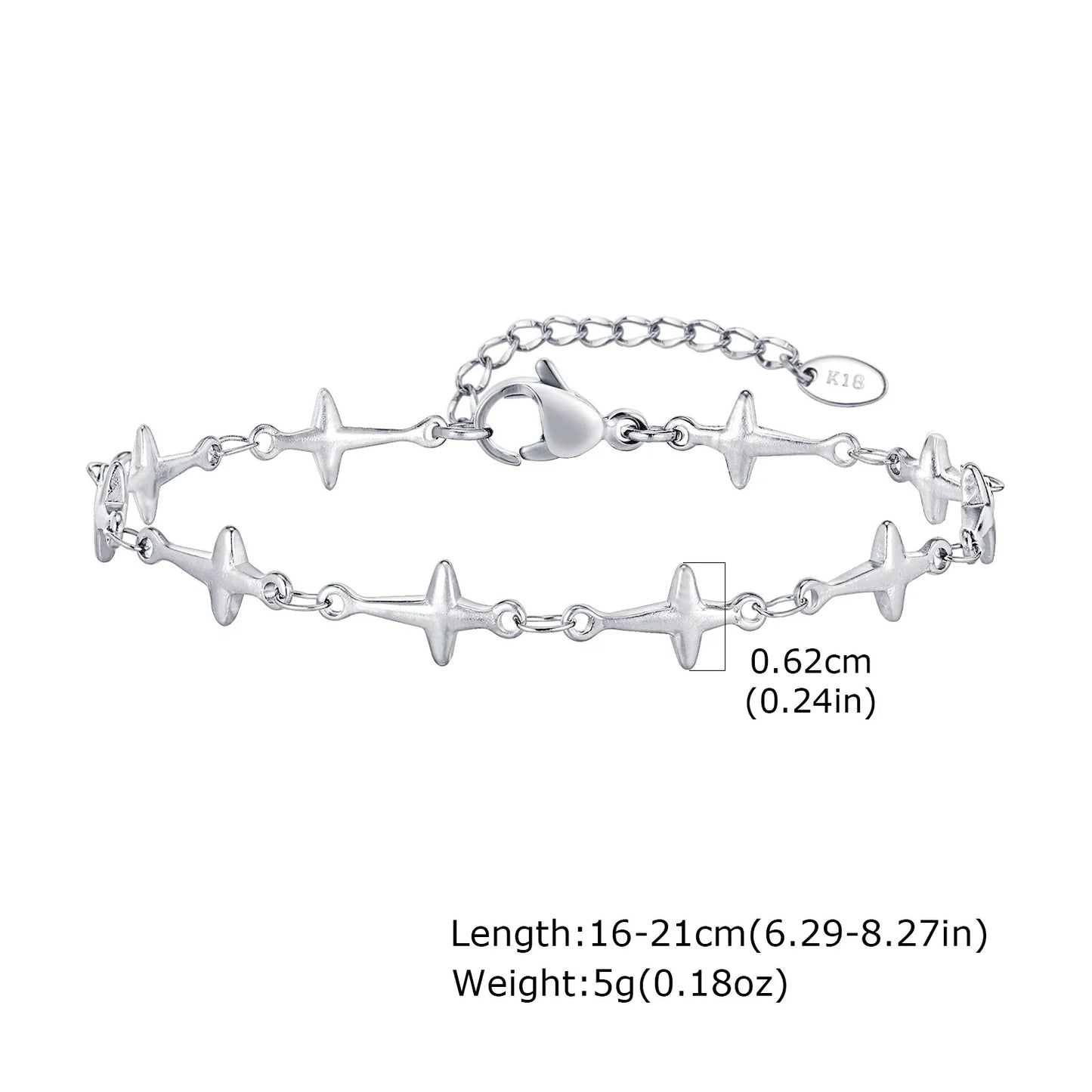 Polished Stainless Steel Chain Bracelet 6