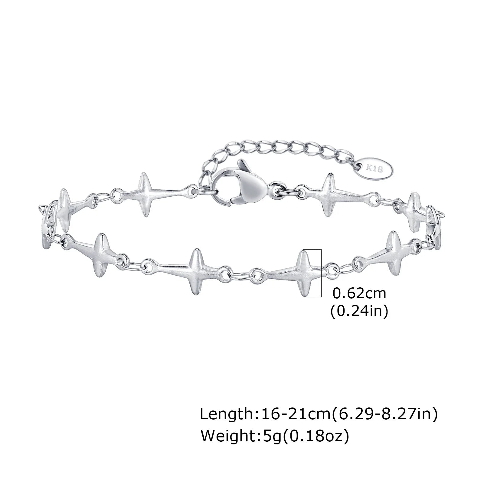 Polished Stainless Steel Chain Bracelet 6