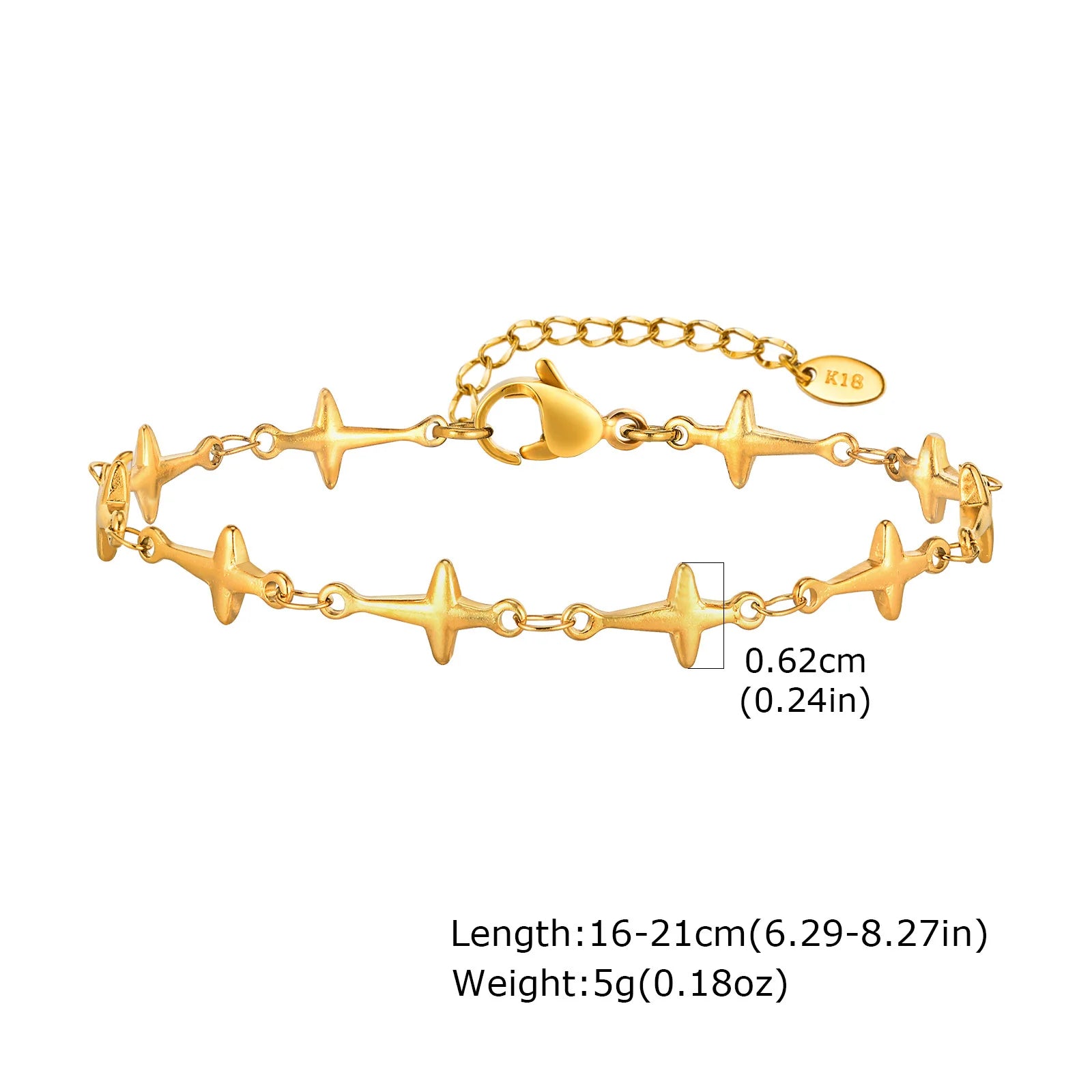 Polished Stainless Steel Chain Bracelet 7