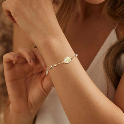 Rosary Bead Stainless Steel Bracelet 1