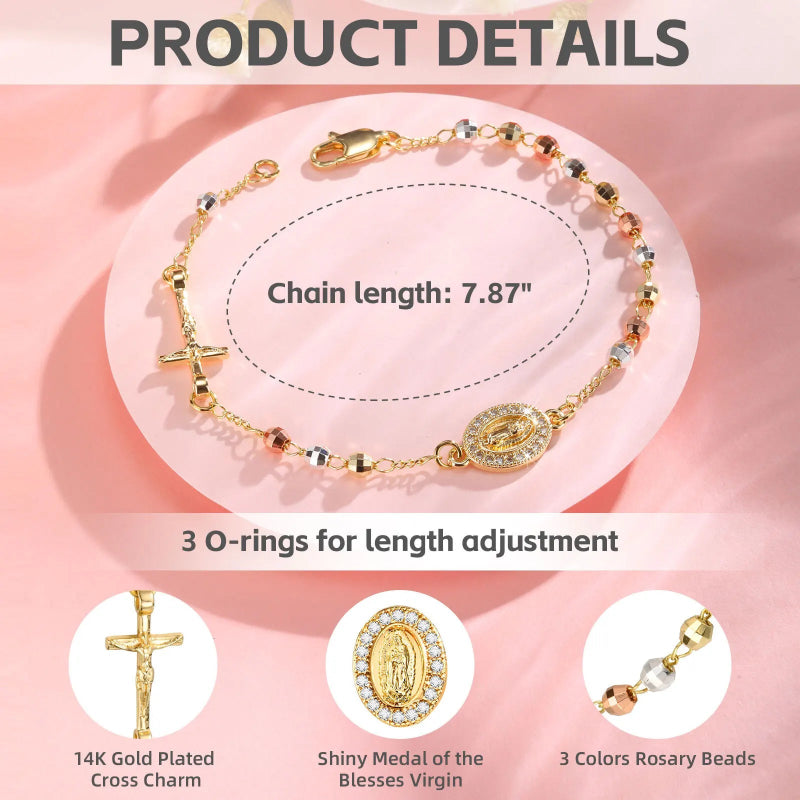 Rosary Bead Stainless Steel Bracelet 4