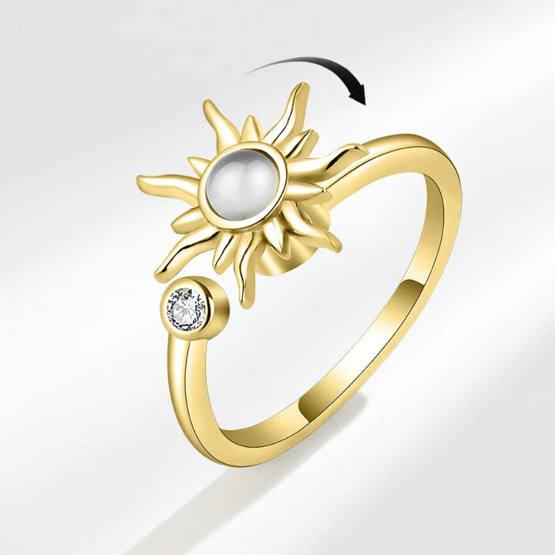 Rotatable Sunflower Opal Ring 2