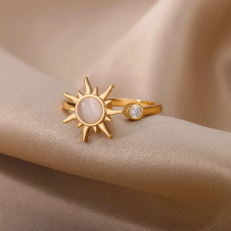 Rotatable Sunflower Opal Ring 5