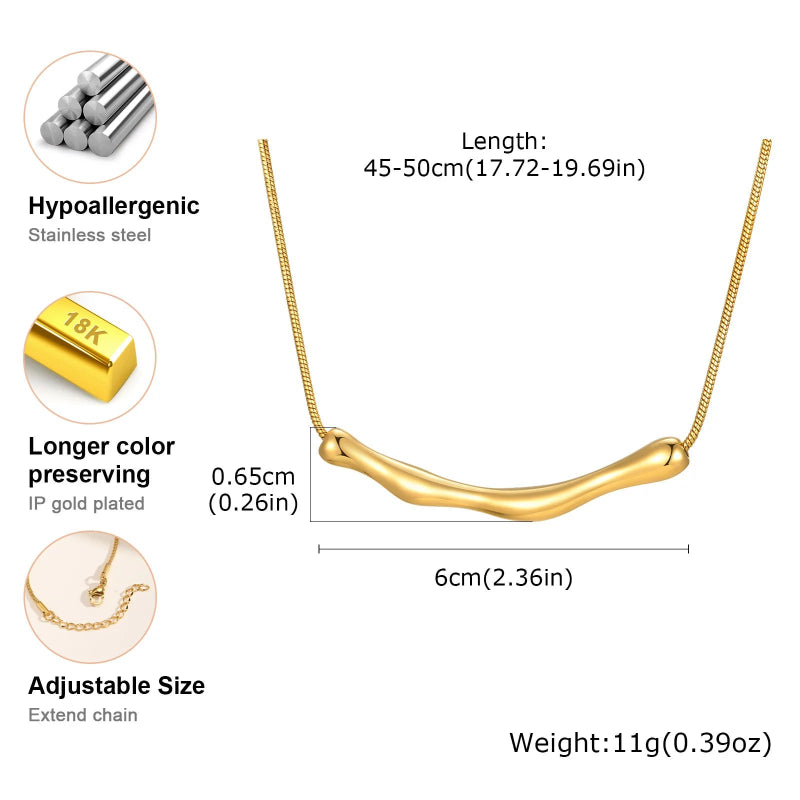 Sculpted Stainless Steel Pendant Necklace 4