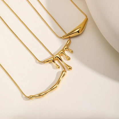 Sculpted Stainless Steel Pendant Necklace 5