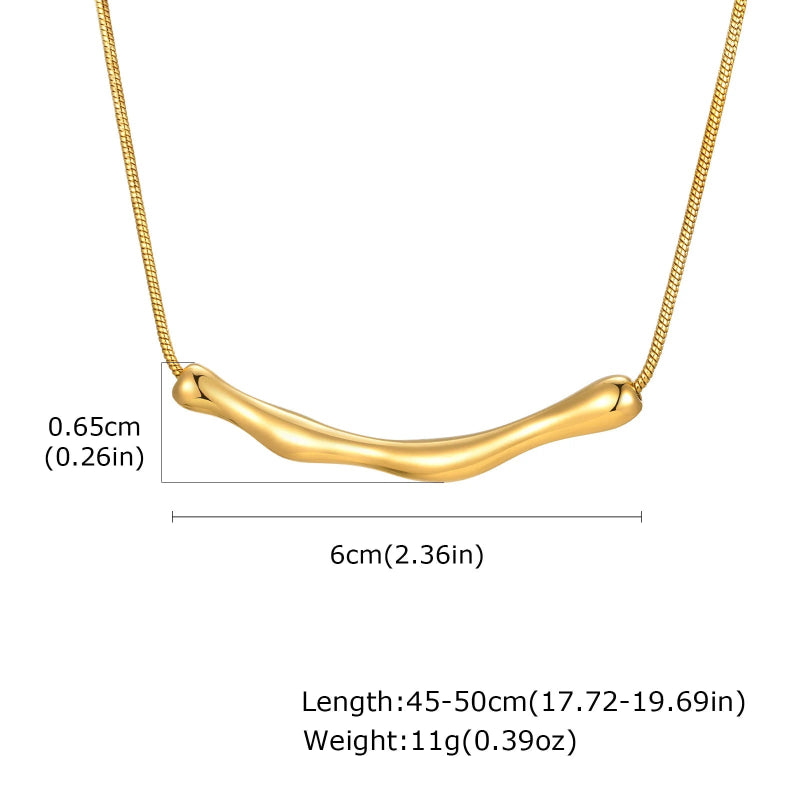 Sculpted Stainless Steel Pendant Necklace 7