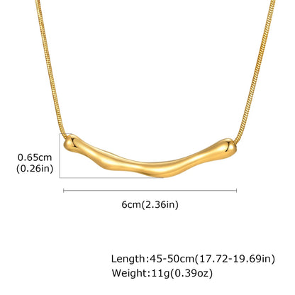 Sculpted Stainless Steel Pendant Necklace 7