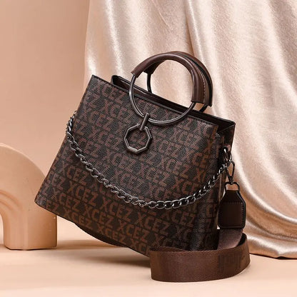 Spacious Vegan Leather Shoulder Bag 0
